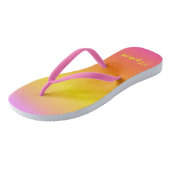 Personalisiert Pink Ombre Flip Flops Badesandalen (Schrägansicht)