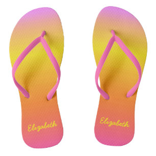 Personalisiert Pink Ombre Flip Flops Badesandalen