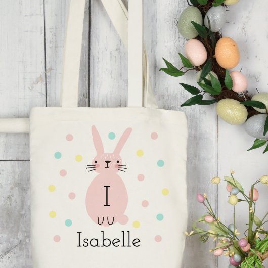 Personalisiert Pink Ostergebläse Polka Dots Tote T Tragetasche