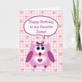 Personalisiert Pink Owl Happy Birthday Card Schwes Karte