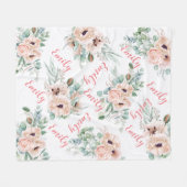 Personalisiert Pink Peonies Fleece Blanket (Vorderseite (Horizontal))