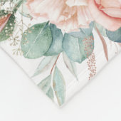 Personalisiert Pink Peonies Fleece Blanket (Ecke)
