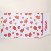 Personalisiert Pink Pickleball Strandtuch (Vorderseite)