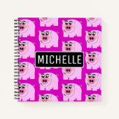 Personalisiert Pink Piggy Notizbuch (Vorderseite)