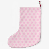 Personalisiert Pink Polka Dos Weihnachts-Strumpf Kleiner Weihnachtsstrumpf (Rückseite)