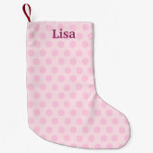 Personalisiert Pink Polka Dos Weihnachts-Strumpf Kleiner Weihnachtsstrumpf (Vorderseite)