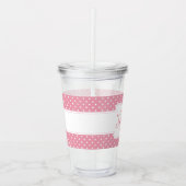 Personalisiert Pink Polka Dot Acryltrinkbecher (Vorderseite)