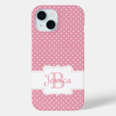 Personalisiert Pink Polka Dot Case-Mate iPhone Hülle (Rückseite)