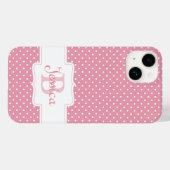 Personalisiert Pink Polka Dot Case-Mate iPhone Hülle (Rückseite (Horizontal))