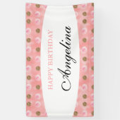 Personalisiert Pink Polka-Dot Geburtstagsbanner Banner (Vertikal)