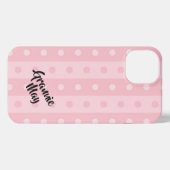 Personalisiert-Pink-Polka-Dot iPhone Case Hülle (Rückseite (Horizontal))