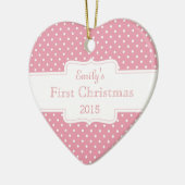 Personalisiert Pink Polka Dot Keramik Ornament (Links)