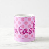 Personalisiert Pink Polka Dots Kaffeetasse (Mittel)