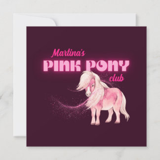 Personalisiert Pink Pony Club Einladung