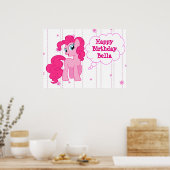 Personalisiert Pink Pony Happy Birthday Poster (Küche)