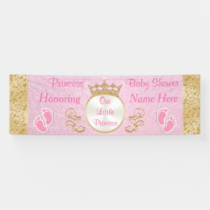 Personalisiert Pink Princess Baby Duschbanner Banner