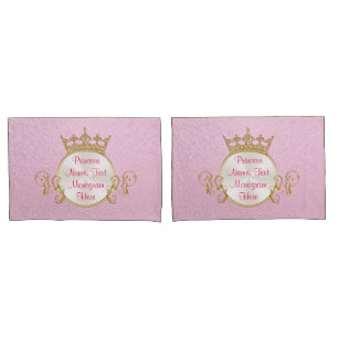 Personalisiert Pink Princess Pillow Case Set oder  Kissenbezug