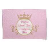 Personalisiert Pink Princess Pillow Case Set oder Kissenbezug (Vorderseite-Links)