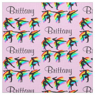 PERSONALISIERT PINK RAINBOW GYMNASTICS FABRIK STOFF