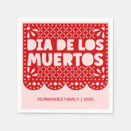 Personalisiert Pink & Red Dia de los Muertos Napki Serviette