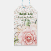 Personalisiert Pink Rose Floral Wedding Vielen Dan Geschenkanhänger (Rückseite)