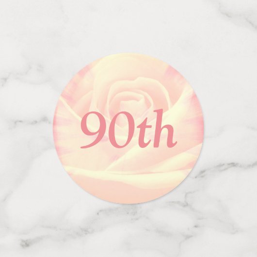 Personalisiert Pink Roses 90. Geburtstag Konfetti (Klein Vorderseite)
