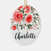 Personalisiert Pink Roses Keramikornament (Rechts)