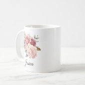 Personalisiert Pink Roses Tasse - Individuelle Nam (Vorderseite Links)