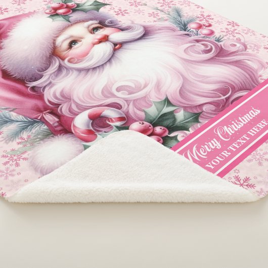 Personalisiert Pink Santa Blanket Girls Weihnachte Sherpadecke (3/4)