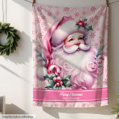 Personalisiert Pink Santa Blanket Girls Weihnachte Sherpadecke