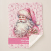 Personalisiert Pink Santa Girls Weihnachten Weihna Sherpadecke (Vorderseite)
