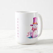 Personalisiert Pink Santa und Snowman Weihnachten Kaffeetasse (VorderseiteRechts)