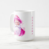 Personalisiert Pink Santa und Snowman Weihnachten Kaffeetasse (Vorderseite Links)