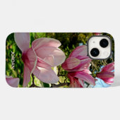 Personalisiert Pink Saucer Magnolia Blossom Case-Mate iPhone Hülle (Rückseite (Horizontal))