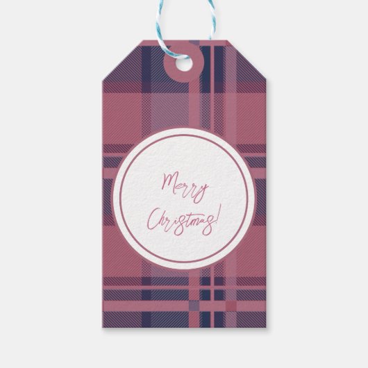 Personalisiert Pink Scottish Lady Tartan Pattern Geschenkanhänger (Vorderseite)