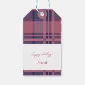 Personalisiert Pink Scottish Lady Tartan Pattern Geschenkanhänger (Rückseite)