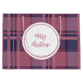 Personalisiert Pink Scottish Lady Tartan Pattern Große Geschenktüte (Vorderseite)