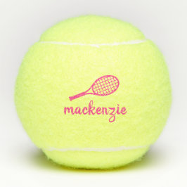 Personalisiert Pink Script Name Tennis Balls Tennisbälle