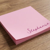 Personalisiert Pink Script Post it Sticky Notes Post-it Klebezettel