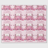 Personalisiert Pink Sleepover Girl Geburtstag Nied Geschenkpapier (Flach)