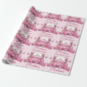 Personalisiert Pink Sleepover Girl Geburtstag Nied Geschenkpapier (Ungerollt)