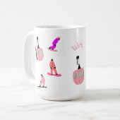 Personalisiert Pink Snowboard Snowboard Kaffeetasse (Vorderseite Links)
