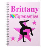 PERSONALISIERT PINK STAR GYMNASTICS JOURNAL NOTIZBLOCK (Vorderseite)