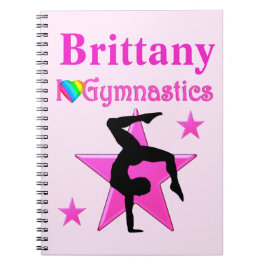 PERSONALISIERT PINK STAR GYMNASTICS JOURNAL NOTIZBLOCK
