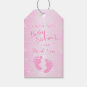 Personalisiert PINK STARS Baby Feet MIRL Baby Dusc Geschenkanhänger