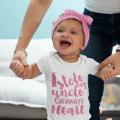 Personalisiert Pink Stole Meine Onkeln Herz Baby Strampler