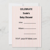 Personalisiert Pink Strip Kinderzimmer Kunst - Hüb Einladung (Rückseite)