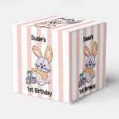 Personalisiert Pink Strip Kinderzimmer Kunst - Hüb Geschenkschachtel (Rückseite)