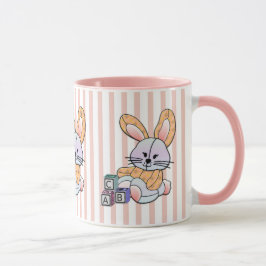 Personalisiert Pink Strip Kinderzimmer Kunst - Hüb Tasse