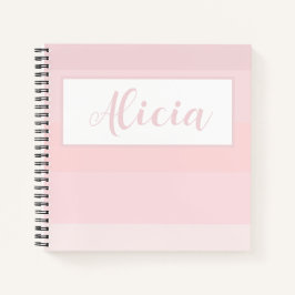 PERSONALISIERT PINK STRIPED DESIGN-Notebook Notizblock